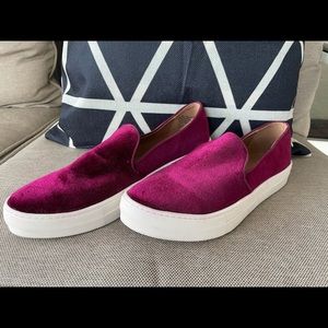 Abound burgundy suede slip on shoes
